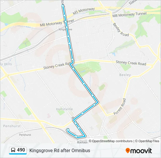 490 Bus Line Map