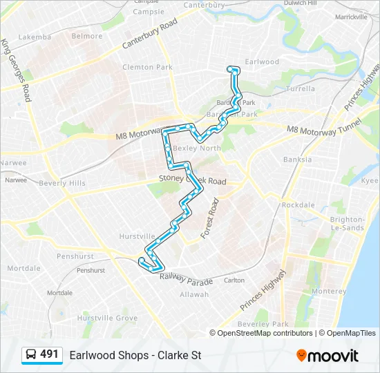 491 Bus Line Map