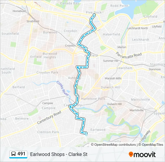 491 Bus Line Map