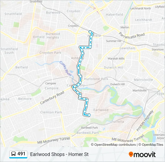 491 Bus Line Map