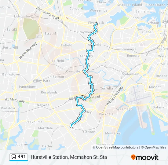 491 Bus Line Map