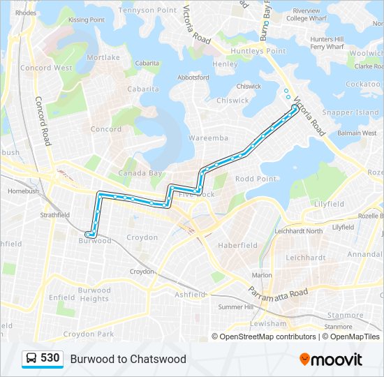 530 bus Line Map