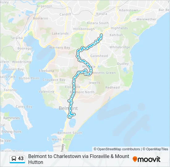 43 Bus Line Map