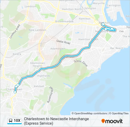 10X Bus Line Map