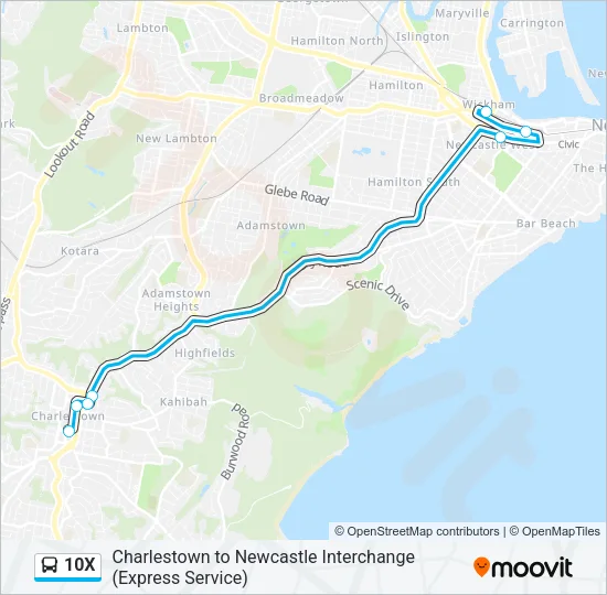 10X Bus Line Map
