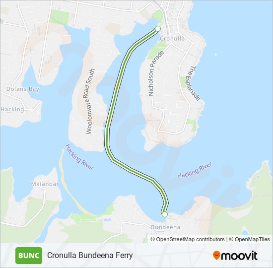 BUNC ferry Line Map