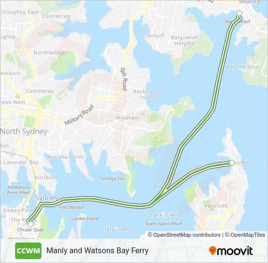 CCWM Ferry Line Map