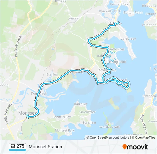 275 Bus Line Map