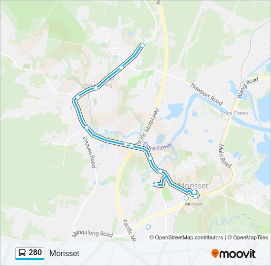 280 bus Line Map