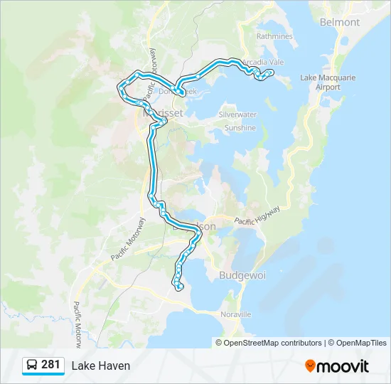 281 Bus Line Map