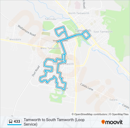 433 bus Line Map