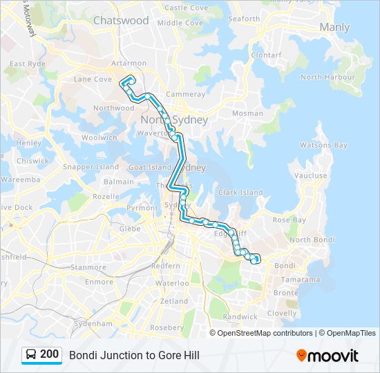 200 bus Line Map