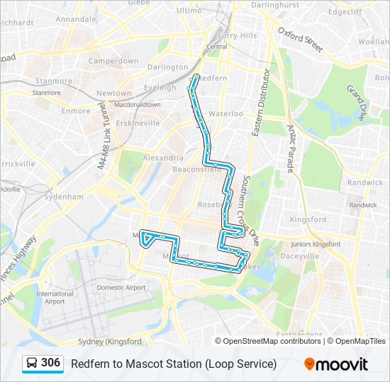 Mapa de 306 de autobús