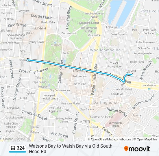 324 bus Line Map