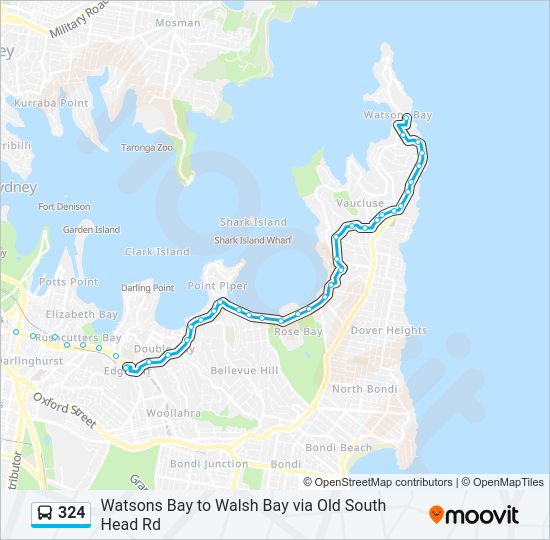 Mapa de 324 de autobús