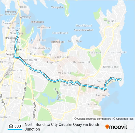 333 Bus Line Map
