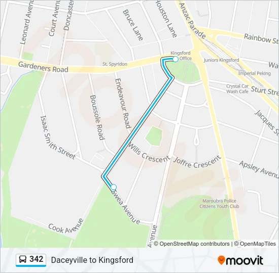 342 Bus Line Map
