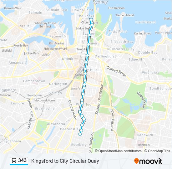 343 bus Line Map