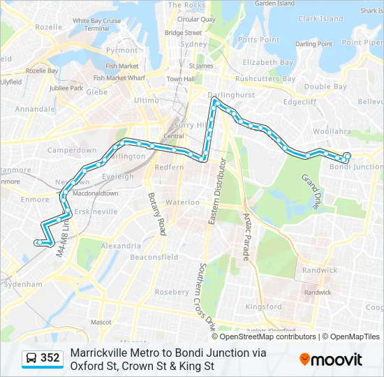 352 Bus Line Map