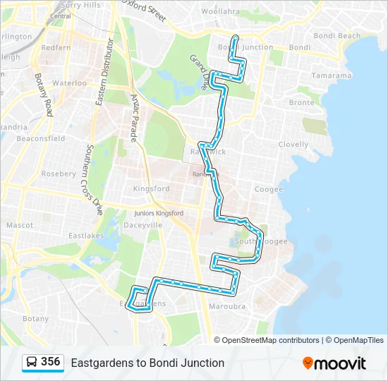 356 Bus Line Map