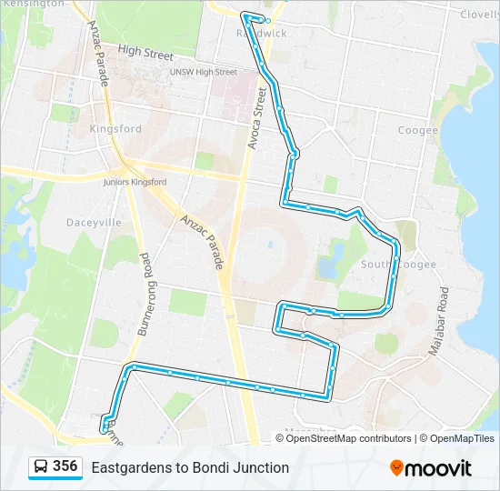 356 Bus Line Map