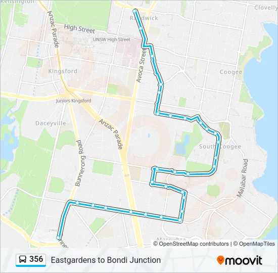356 Bus Line Map