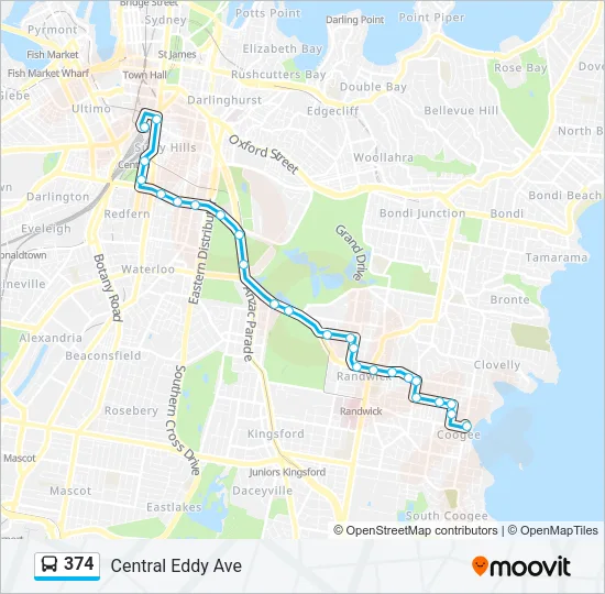 374 Bus Line Map