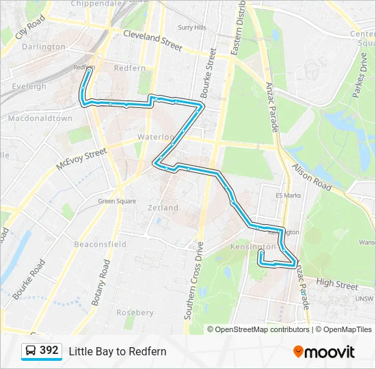 392 Bus Line Map