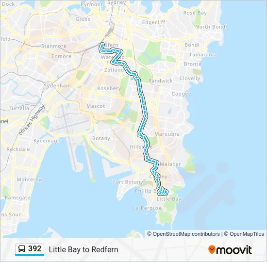 392 Bus Line Map