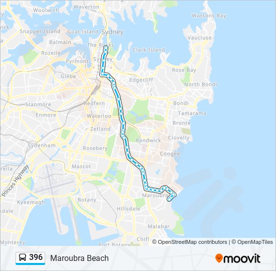 396 bus Line Map