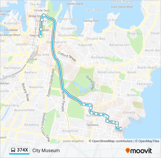 374X Bus Line Map