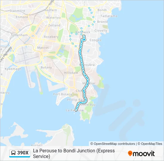 Mapa de 390X de autobús
