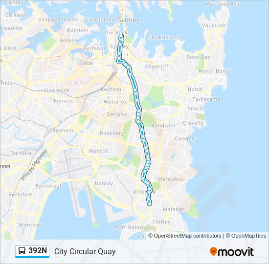 392N bus Line Map