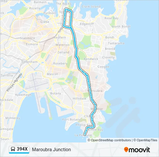 394X Bus Line Map