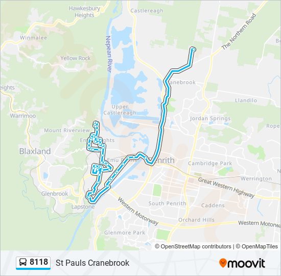 Mapa de 8118 de autobús