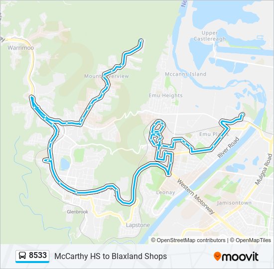 Mapa de 8533 de autobús