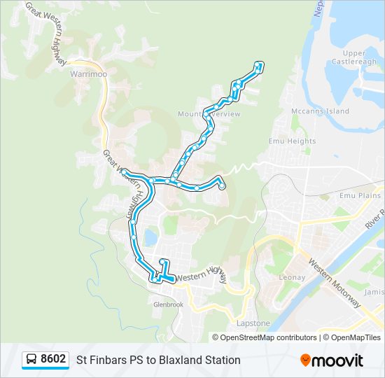 8602 bus Line Map