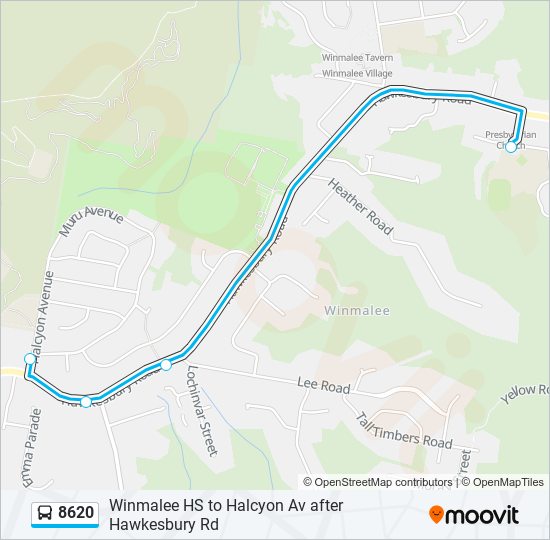 8620 bus Line Map