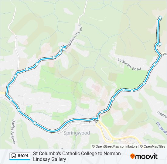 Mapa de 8624 de autobús