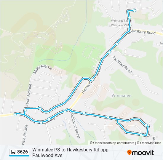 Mapa de 8626 de autobús