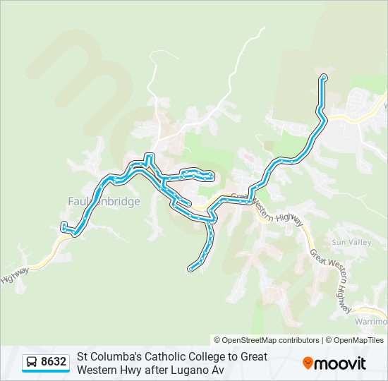 8632 bus Line Map