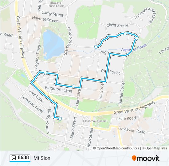 Mapa de 8638 de autobús