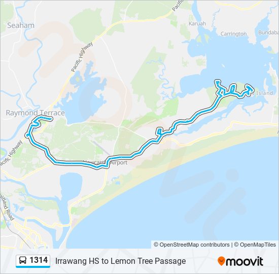 Mapa de 1314 de autobús