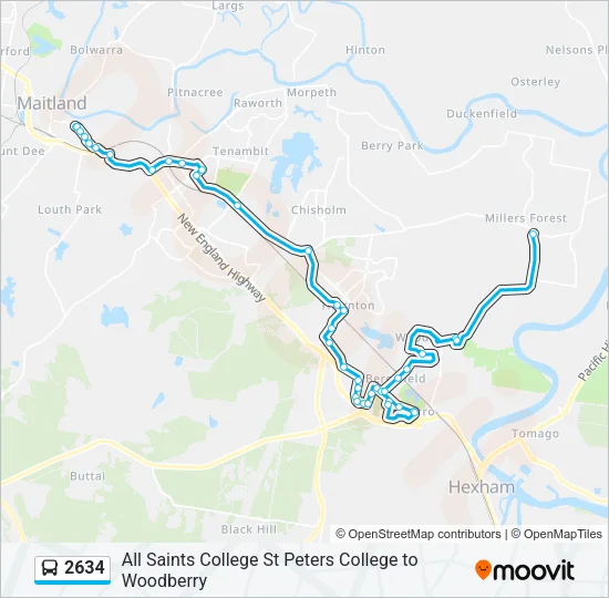2634 Bus Line Map