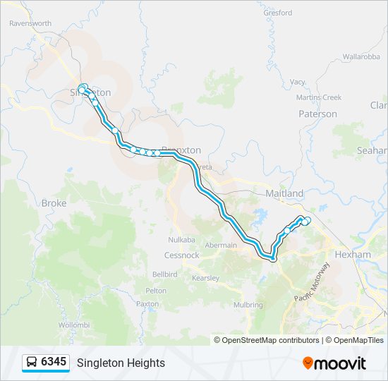 Mapa de 6345 de autobús