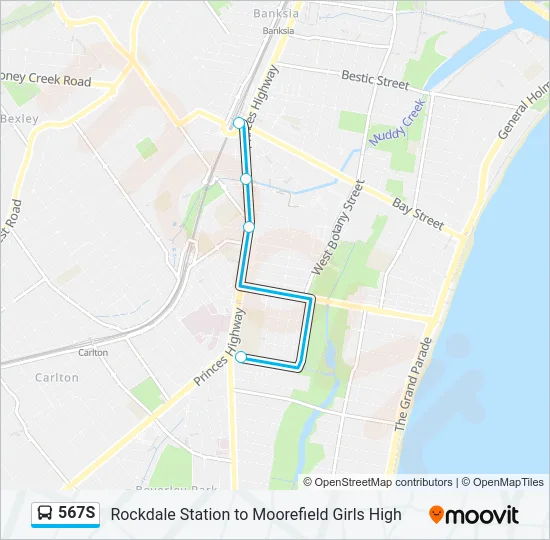 567S Bus Line Map