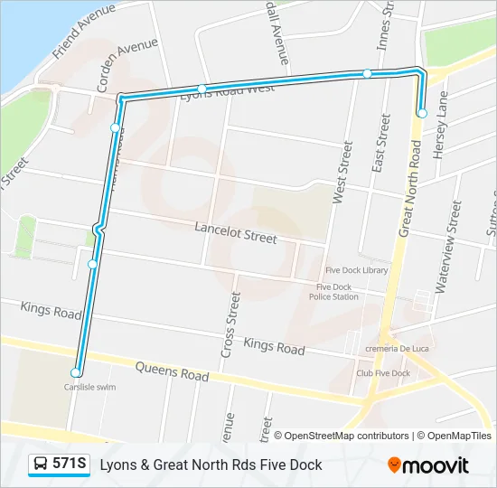 571S Bus Line Map