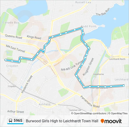 596S Route: Schedules, Stops & Maps - Marion St and Norton St (Updated)