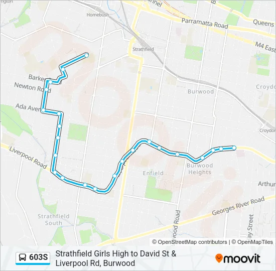603S Bus Line Map