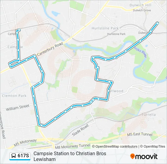 617S Bus Line Map